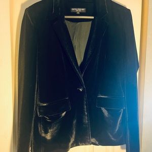 Central Park West BlkVelvet Blazer S EUC